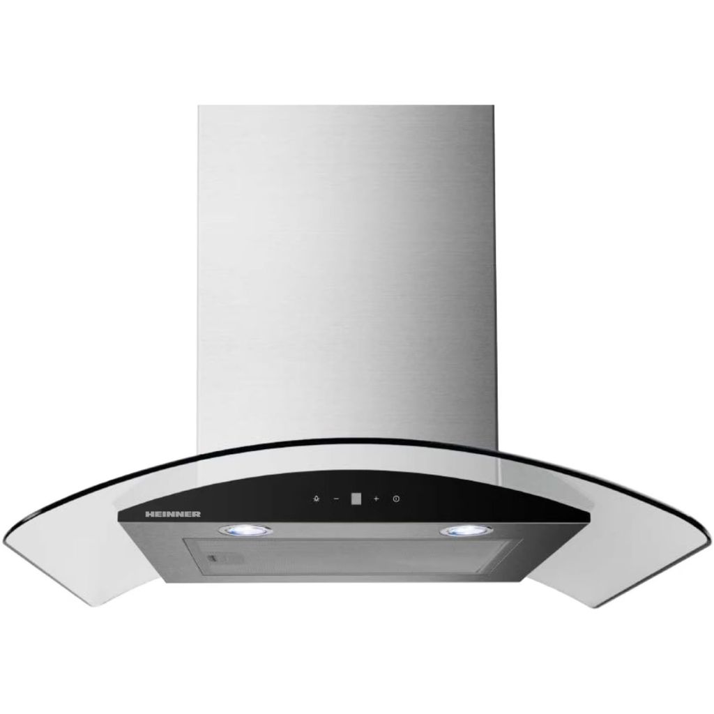 Heinner HDCH-MD650GIX wall-mounted extractor hood, 60 cm, 650 m³/h, 85 W motor, touch control, stainless steel & glass