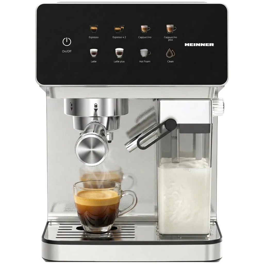 Heinner HEM-LK20DMLK Espresso Machine, 20 bar, 1350W, 1.6L water tank, 0.5L milk container