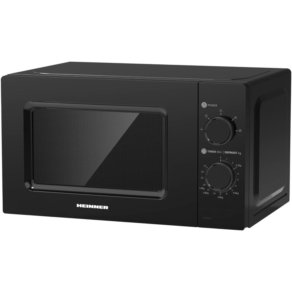 Heinner HMW-MD20MBK, countertop, solo microwave, 20 l, 700 W, rotary knob, black