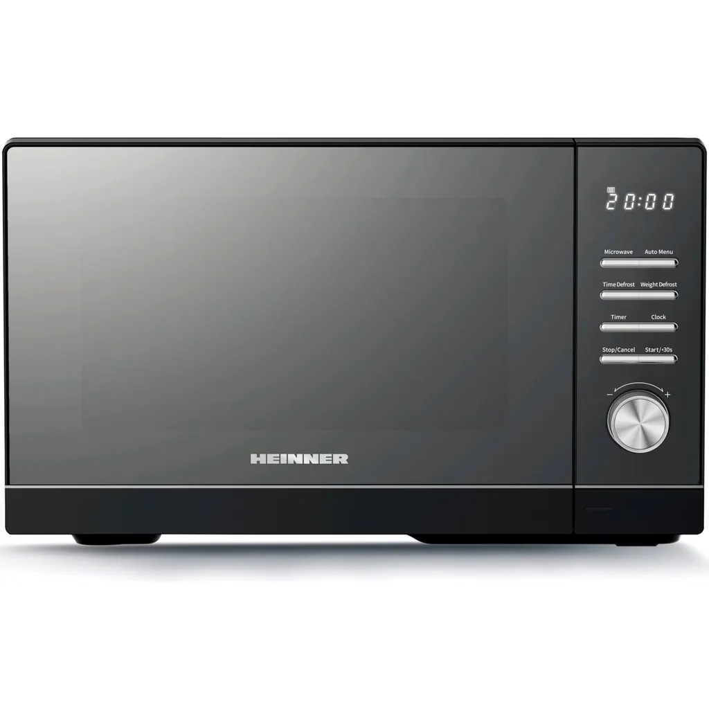 Heinner HMW-MD25DMRBK Microwave Oven 25 L, 800 W, 5 Power Levels, Defrost Function, 95 Min Timer, 288 mm Turntable, Black