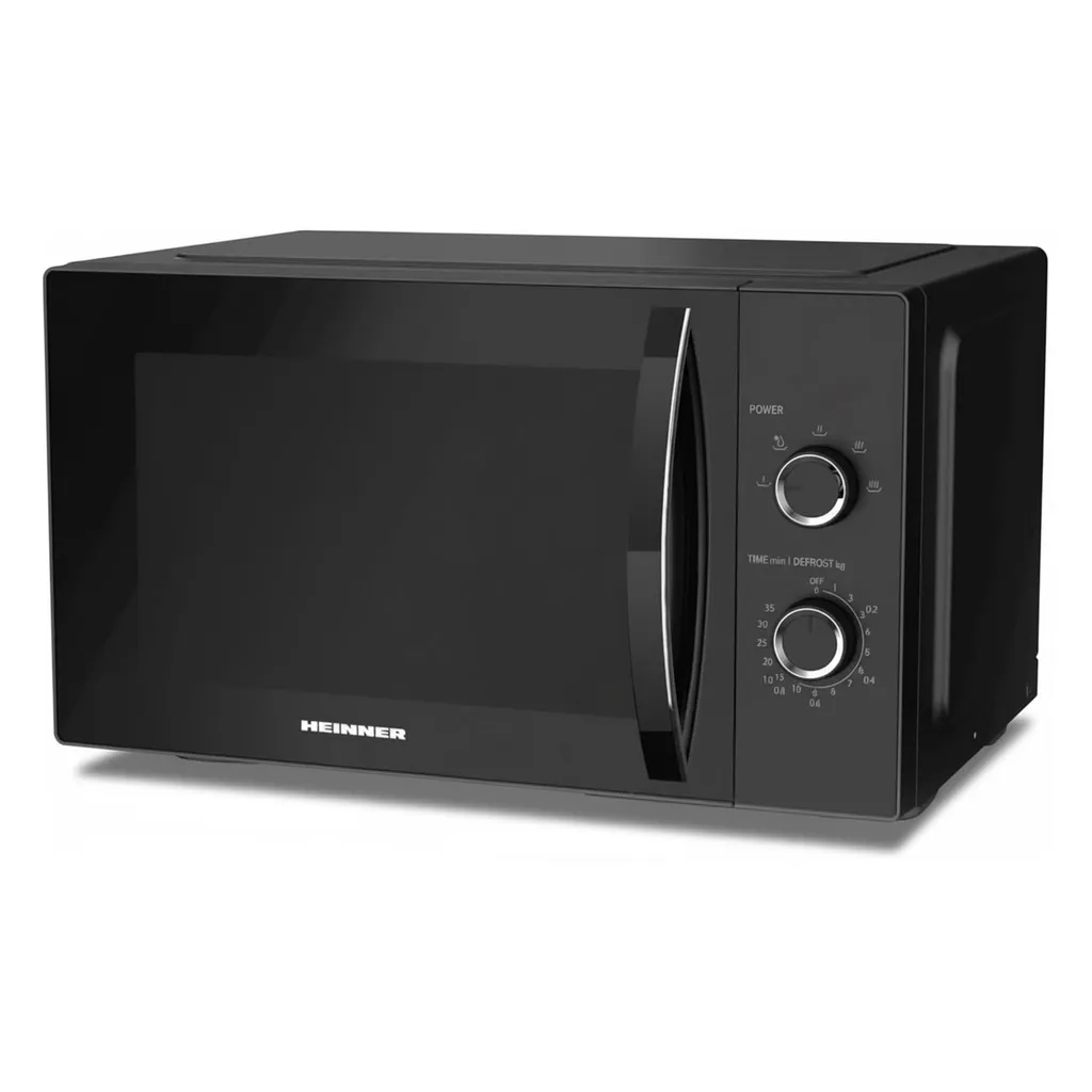 Heinner HMW-MD25MBK Microwave, 25L, 800W, 5 Power Levels, Defrost, Rotary Knob, Digital, Black