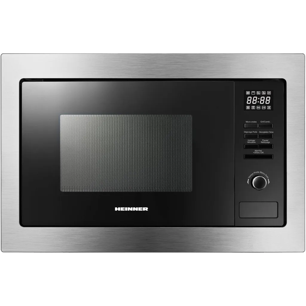Heinner HMW-MDBI25GDIX Built-in Microwave 25L, 900W, Grill 1000W, Digital, Black/Silver