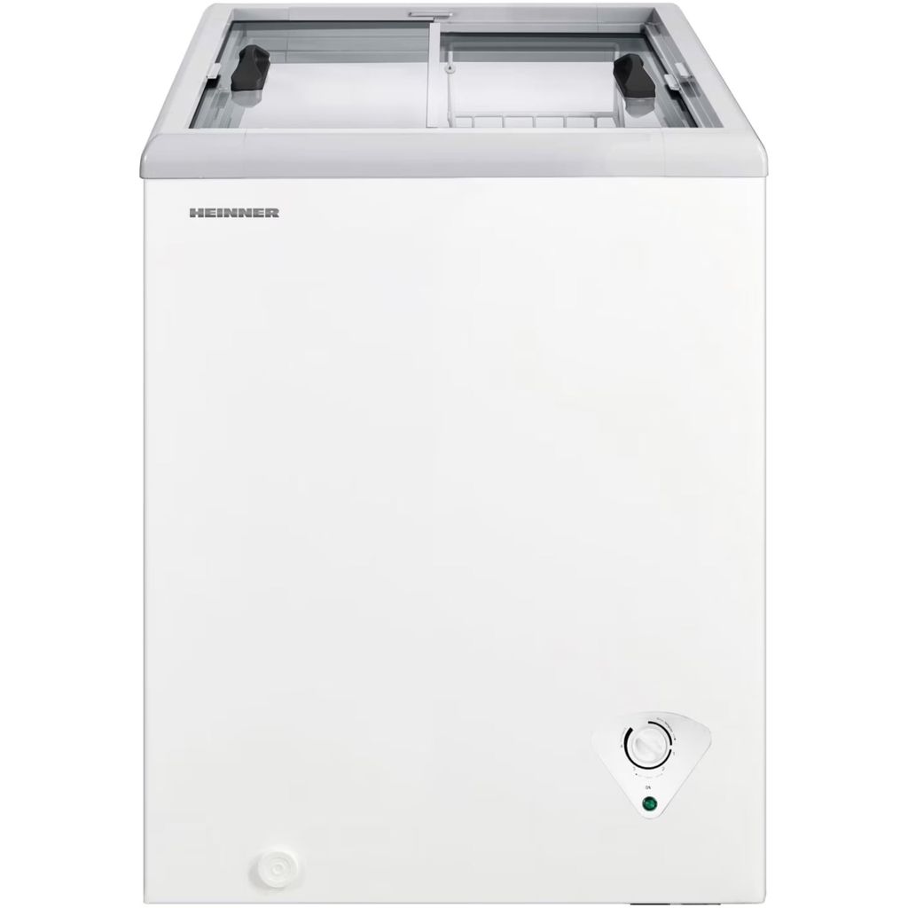 Heinner HSF-M84WHC Chest Freezer 84 L, Sliding Glass Lid, Convertible (Freezer/Refrigerator), White
