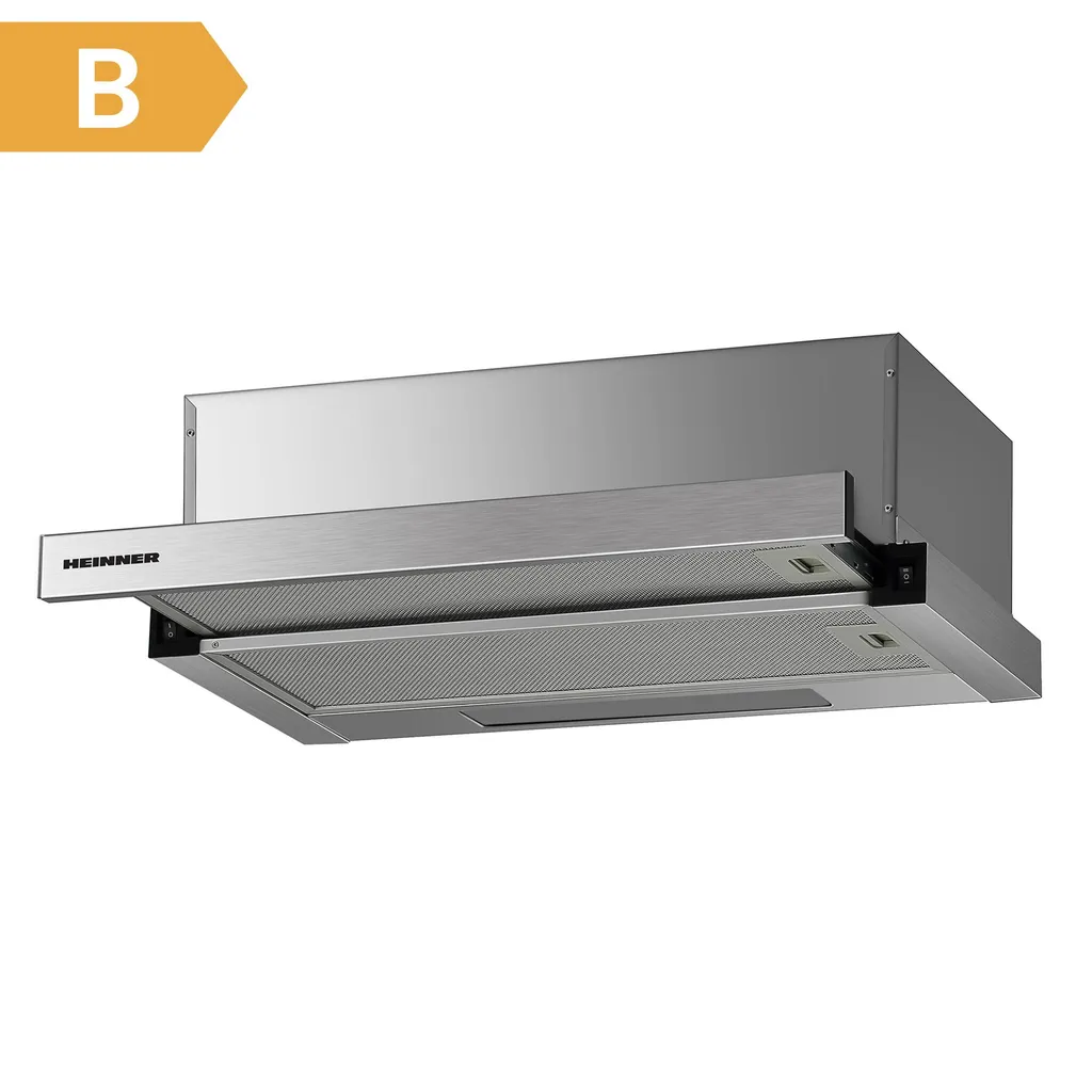 Heinner HTCH-F400IX Built-in extractor hood 60 cm, 358.4 m³/h, 1×65 W motor, 1×2 W LED, silver