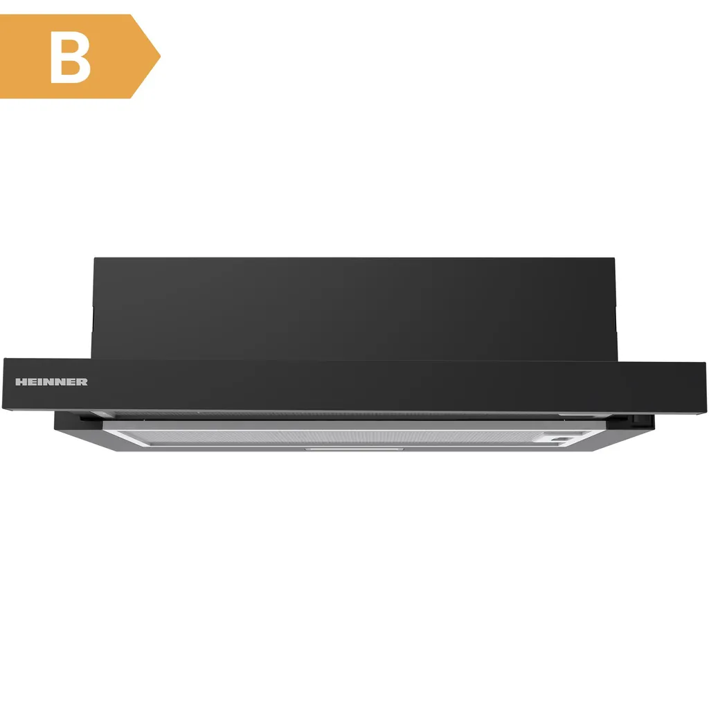 Heinner HTCH-MD400BK Built-in extractor hood 60 cm, 400 m³/h, 45 W motor, 1×1.5 W LED, Black