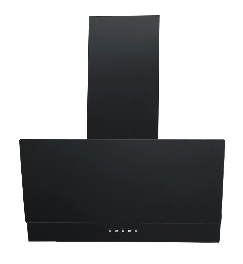HEINRICHS extractor hood 60 cm, black glass & lacquered body, LED 2x2W, 5 function buttons, 3 extraction levels, aluminum filter, energy class B