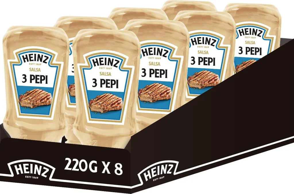 Heinz 76018758 Sauce 3 Pepi, 8 x 220 g