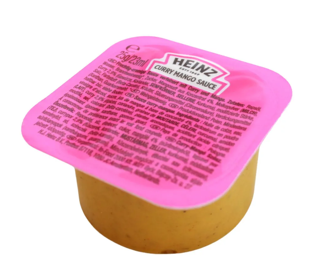 Heinz Curry Mango Sauce, 100 x 25g trays 2.5 kg