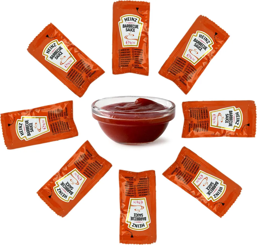 Heinz BBQ sauce pouches, 250 x 7 ml