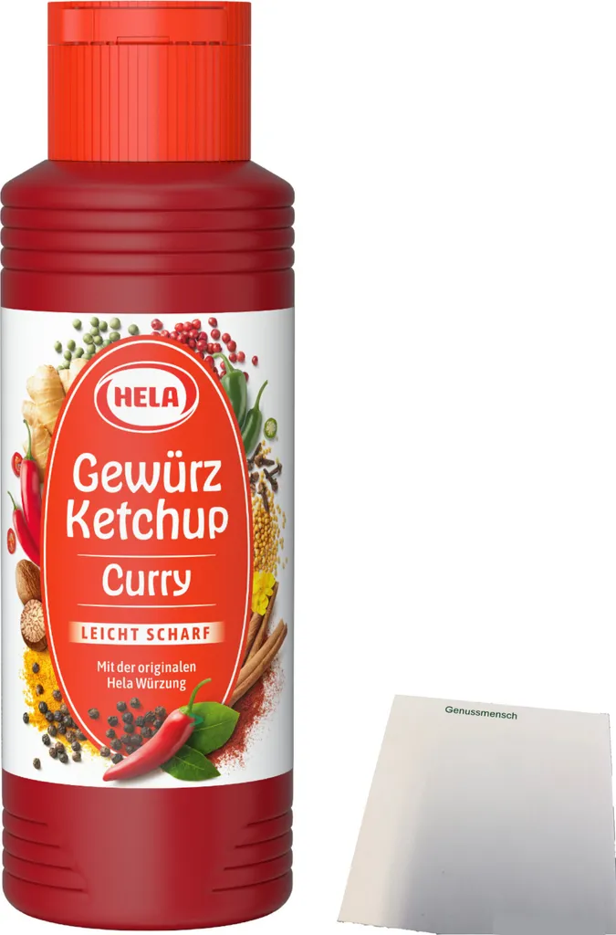 Hela Curry Spice Ketchup slightly hot (300ml bottle) + usy Block