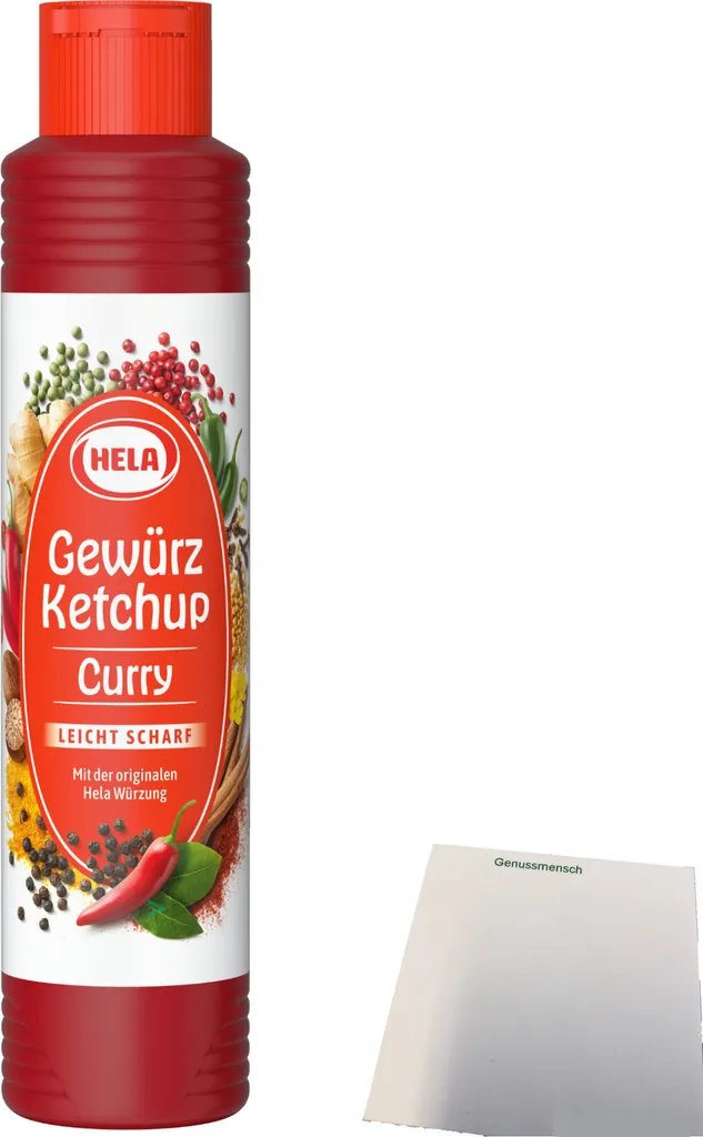 Hela Curry Spice Ketchup slightly hot (500ml bottle) + usy Block