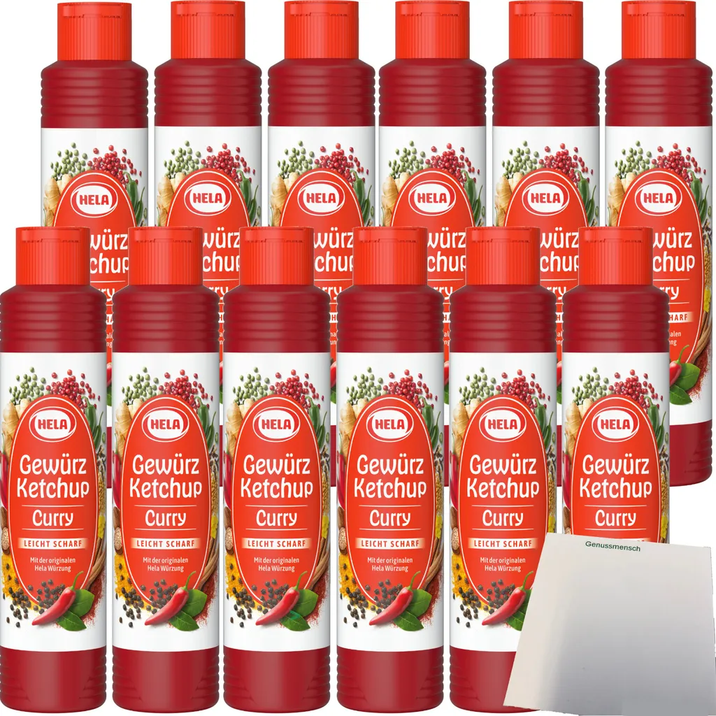 Hela Curry Spice Ketchup slightly hot VPE (12x500ml bottle) + usy Block