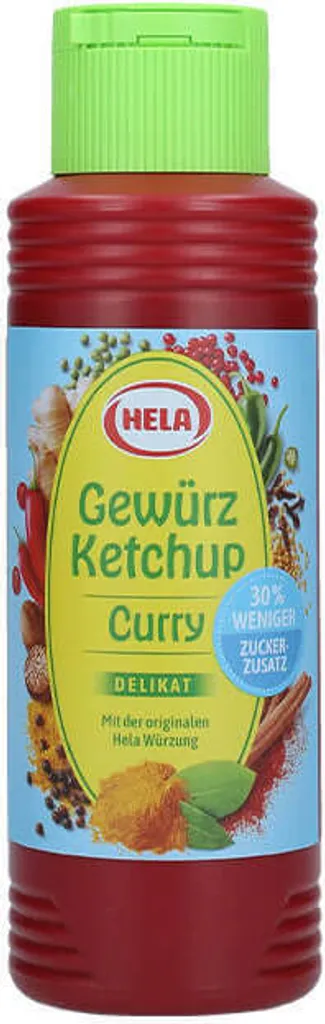 Hela Curry Spiced Ketchup, Delicate Original with Less Sugar, 300ml