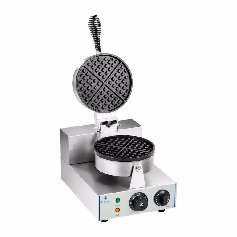 Helloshop26 - Professional round Teflon waffle iron 1 x 1 inch 300 watt power 3614057