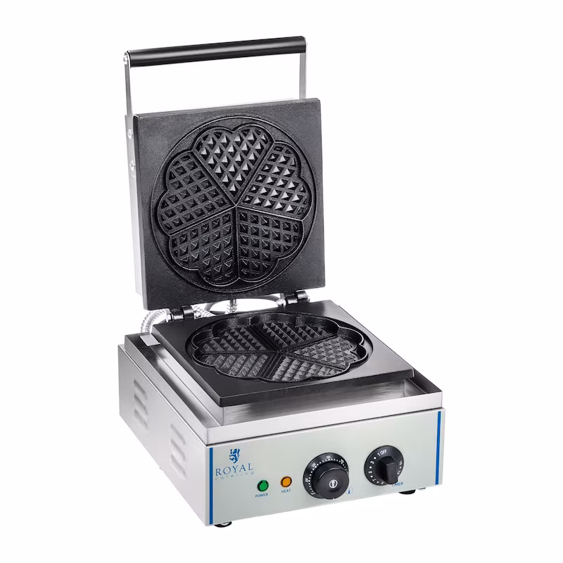 Helloshop26 - Professional round heart-shaped waffle iron with Teflon coating 1 x 1500 watts 3614062