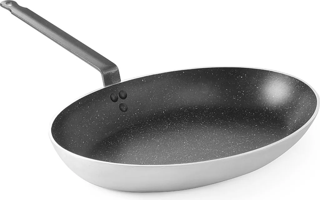 HENDI Fish Pan Aluminum 400x280 Marble Non-Stick Coating