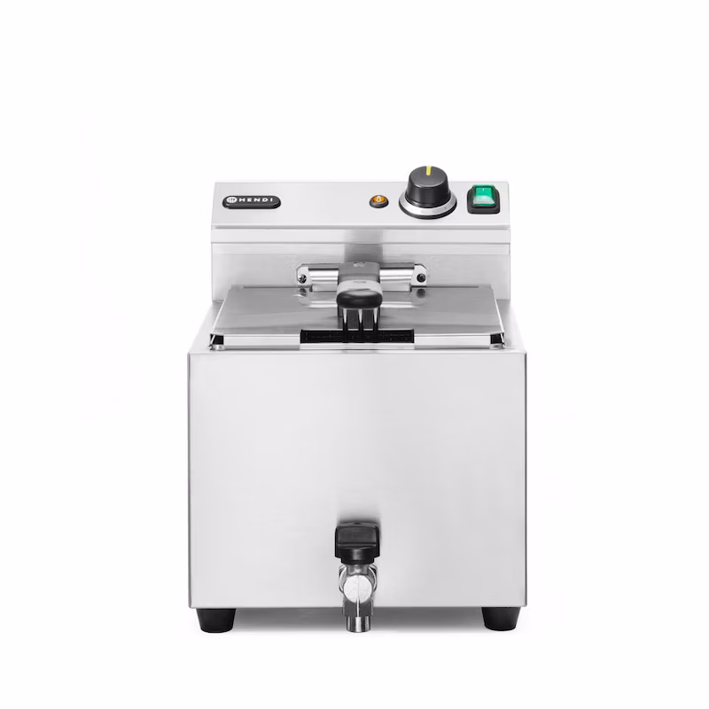 Hendi ProfiLine tabletop fryer with drain tap and 10 liter capacity, 400V