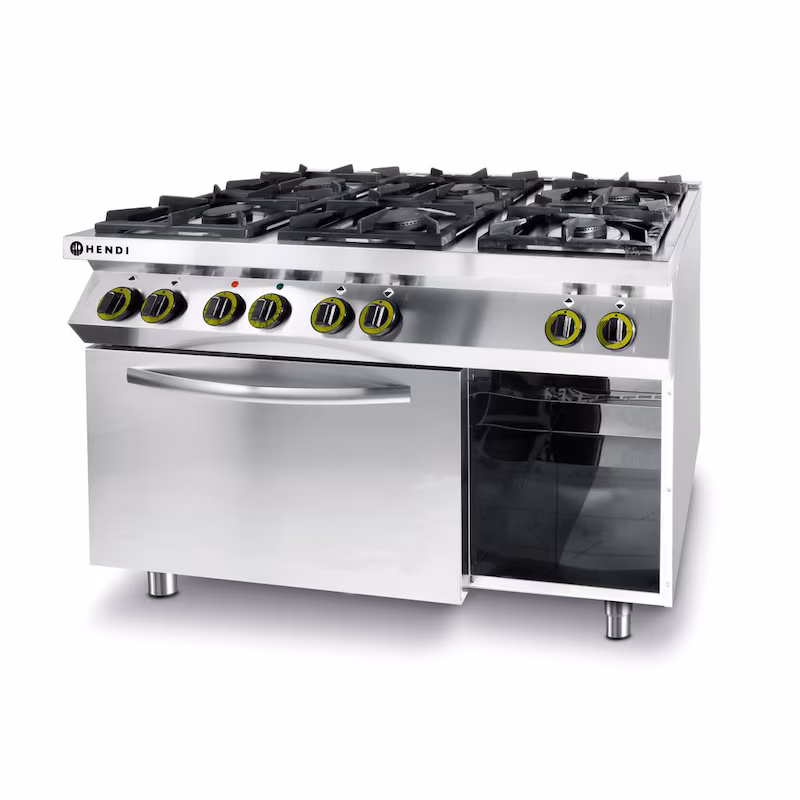 Hendi Kitchen Line gas cooker with 6 burners and oven, 3000W, 1200x700x900mm
