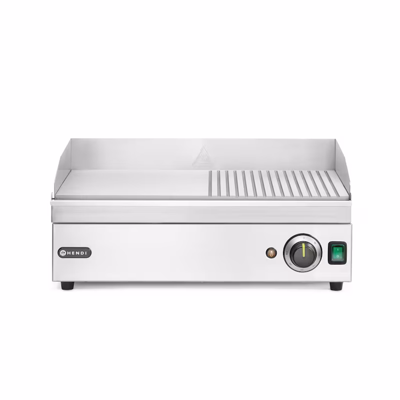 HENDI Semi-Grilled Grill Plate, Kitchen Line, 220-240V/2400W, 527x404x(H)233mm