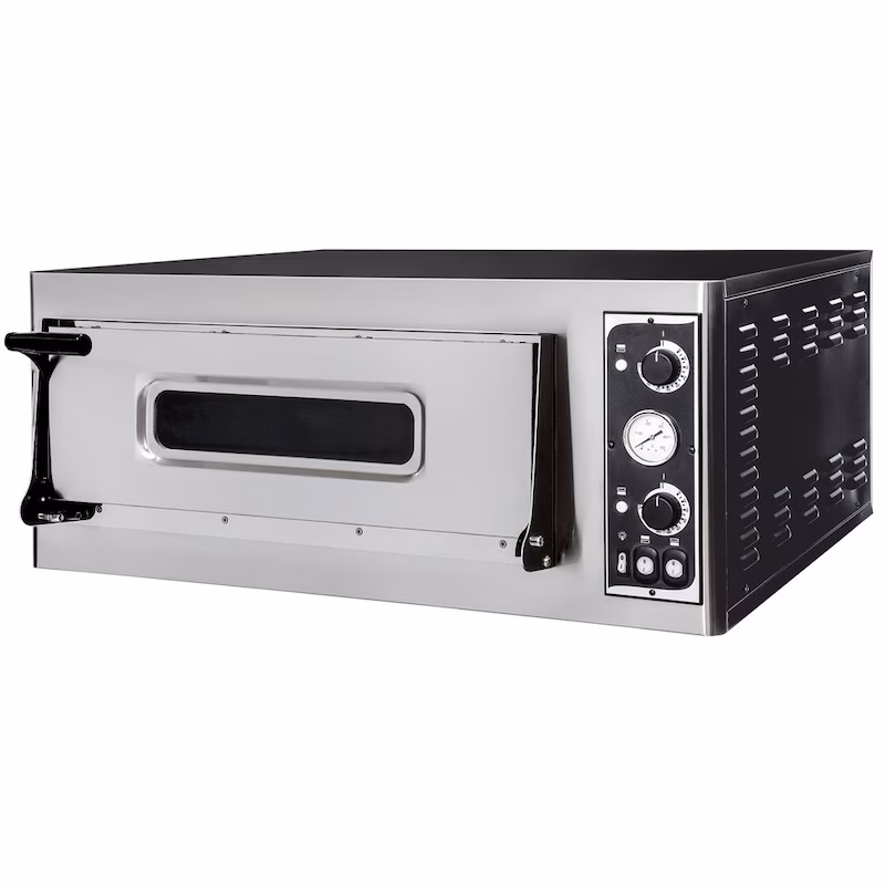 Hendi Basic pizza oven, 4 to 500°C, for 4 pizzas Ø320mm with fireclay, 400V