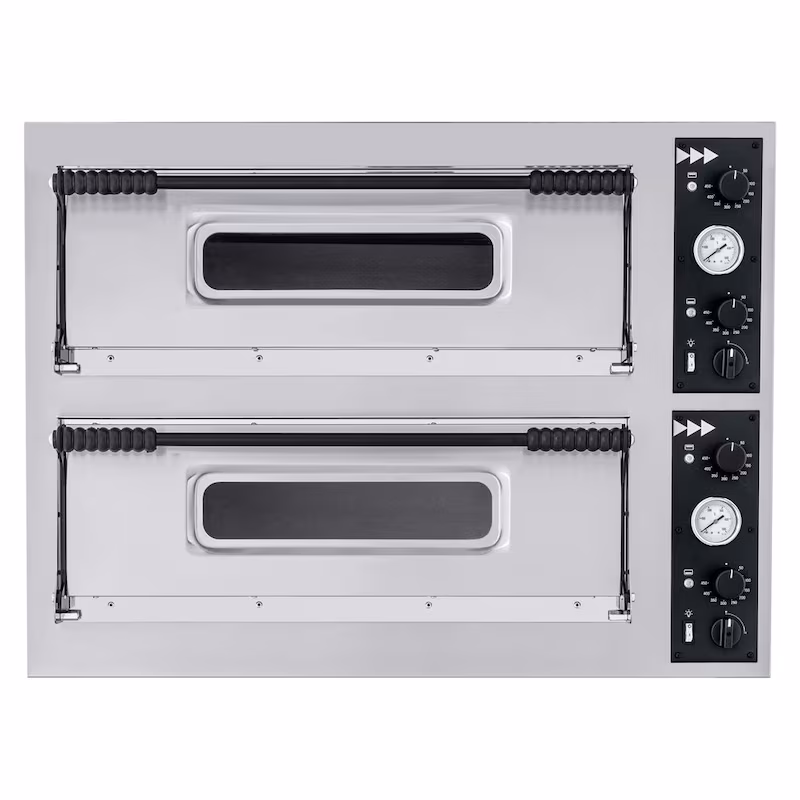 Hendi Pizza Oven Basic XXL 66 with 2 chambers 18000W up to 455°C and interior lighting