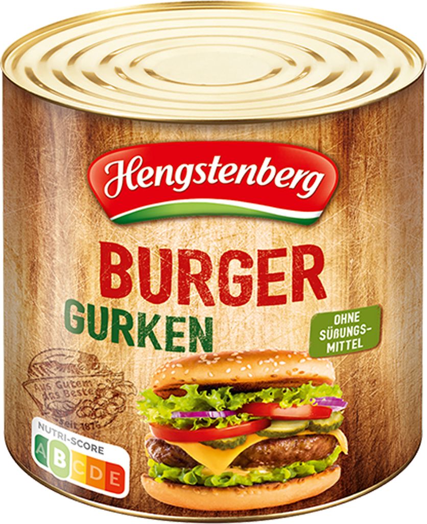 Hengstenberg Burger Pickles in a Can, Vegan, Gluten-Free, 2650ml