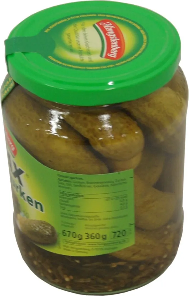 Hengstenberg Knax gherkins in a jar, vegan, gluten-free, 670g