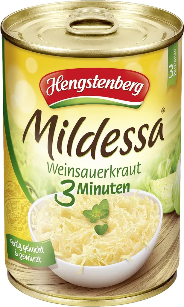 Hengstenberg Mildessa 3-Minute Wine Sauerkraut, ready-seasoned, 400g