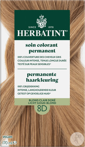 Herbatint Permanent Hair Color 8D Light Golden Blonde 1 Kit