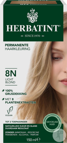 Herbatint Permanent Hair Color Sensitive Skin 8N Light Blonde 150ml