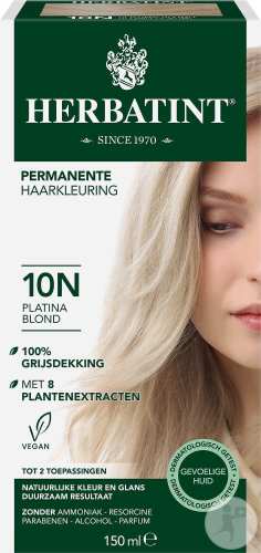 Herbatint Permanent Hair Coloring Gel For Sensitive Skin 10N Platinum Blonde 150ml