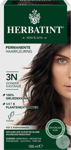 Herbatint Permanent Hair Color Gel For Sensitive Skin 3N Dark Chestnut Brown 150ml