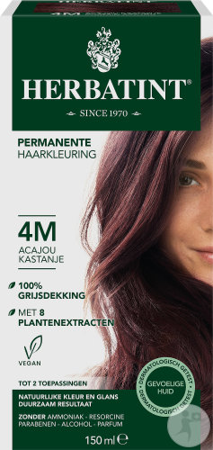 Herbatint Permanent Hair Coloring Gel For Sensitive Skin 4M Chestnut Brown Mahogany 150ml