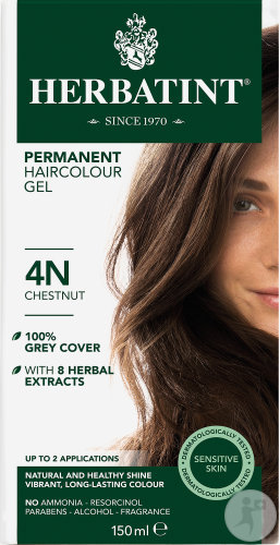 Herbatint Permanent Hair Color Gel For Sensitive Skin 4N Chestnut Brown 150ml