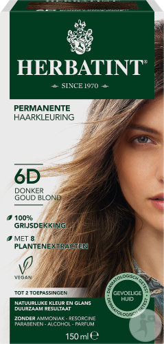 Herbatint Permanent Hair Coloring Gel For Sensitive Skin 6D Dark Golden Blonde 150ml