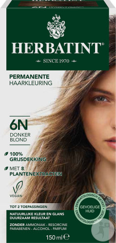 Herbatint Permanent Hair Coloring Gel For Sensitive Skin 6N Dark Blonde 150ml
