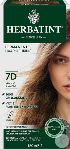Herbatint Permanent Hair Coloring Gel For Sensitive Skin 7D Gold Blonde 150ml