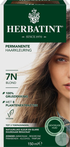 Herbatint Permanent Hair Coloring Gel For Sensitive Skin 7N Blonde 150ml