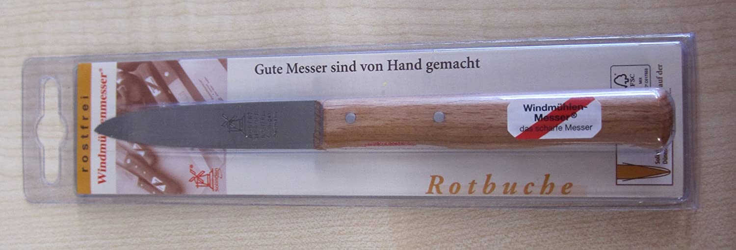 Herder Windmuhlenmesser Herder Windmill Paring Knife Rostfrei Red Medium Point Beech