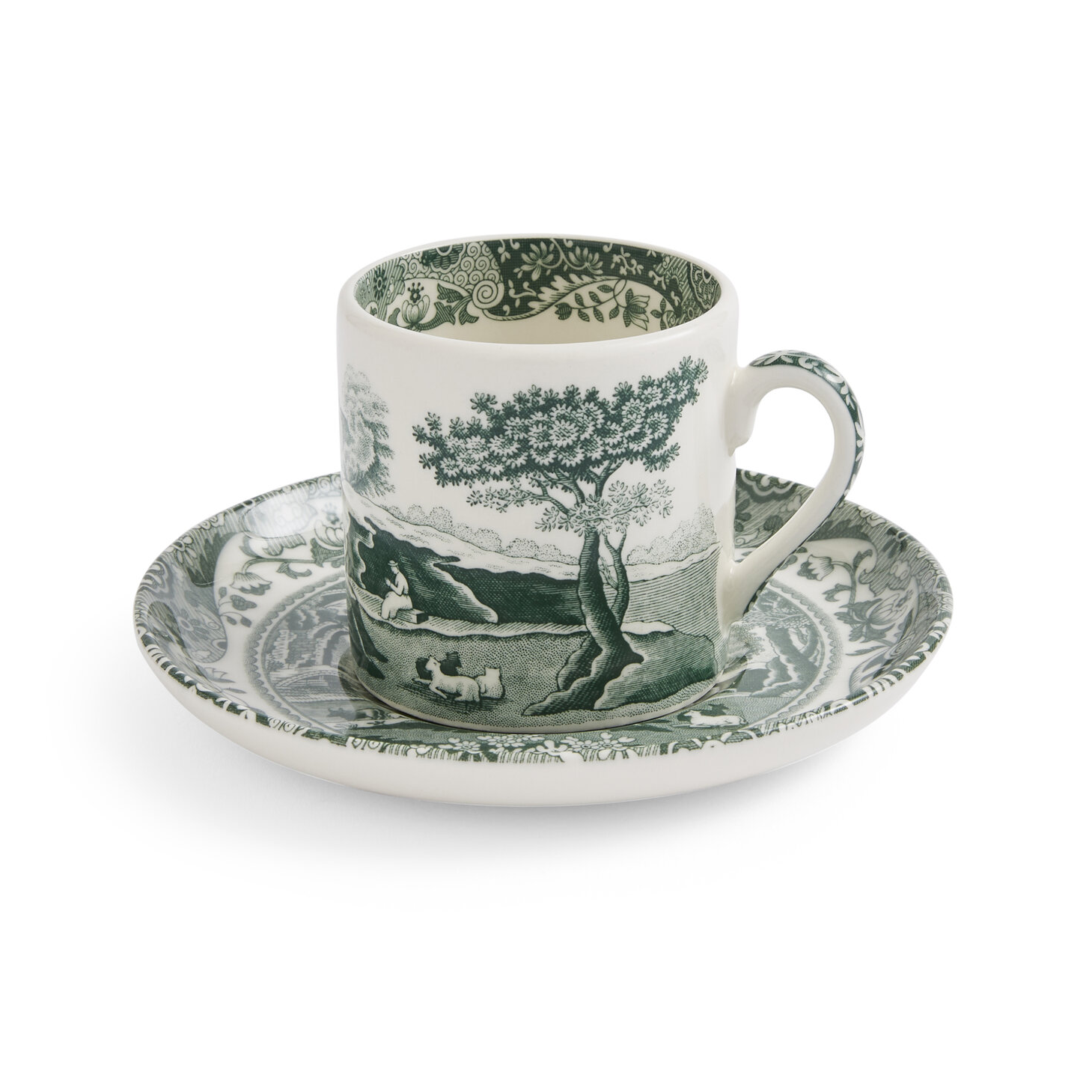 spode Heritage Green Italian Cup and Saucer, Green, Espresso, 9 cl