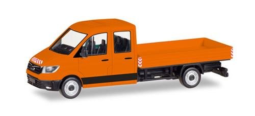 Herpa Man Tge Double Cabin With Flatbed Kommunalorange
