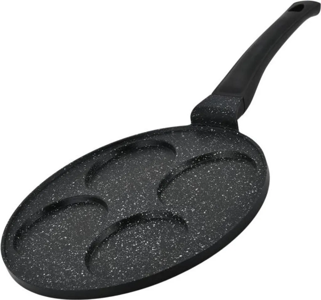 Herzberg HG-CP264HO: 26cm Marble-Coated Pancake and Crepe Pan - 4 Slots