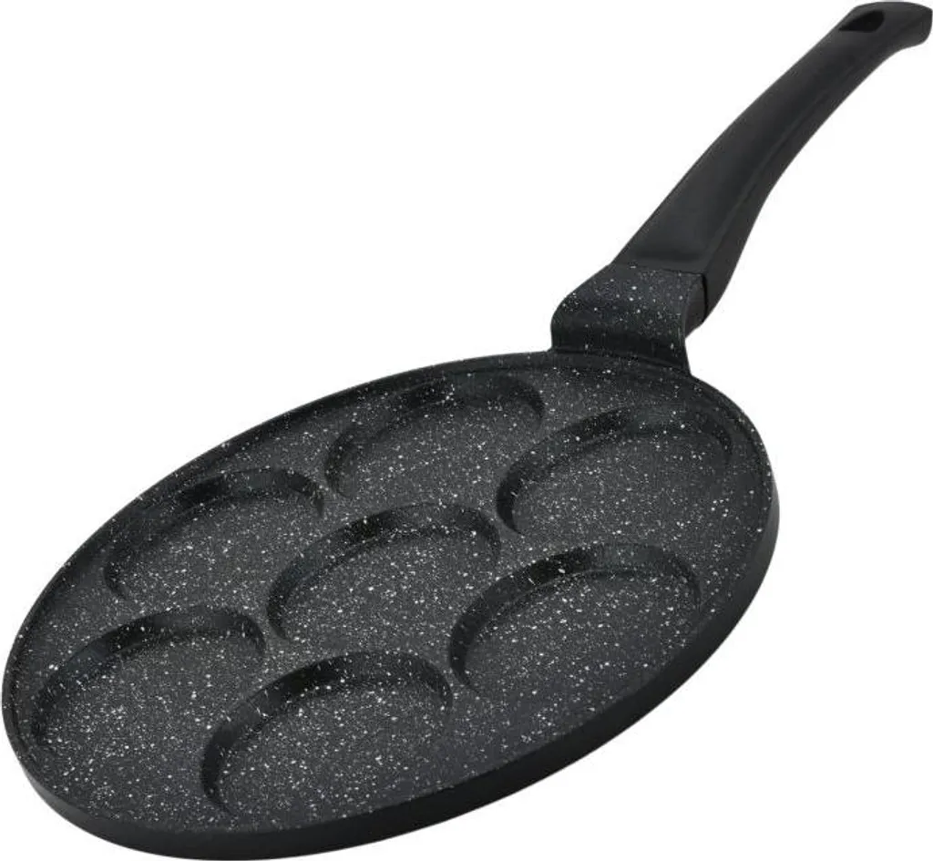 Herzberg HG-CP267HO: 26cm Marble-Coated Pancake and Crêpe Pan – 7 Easy Slots