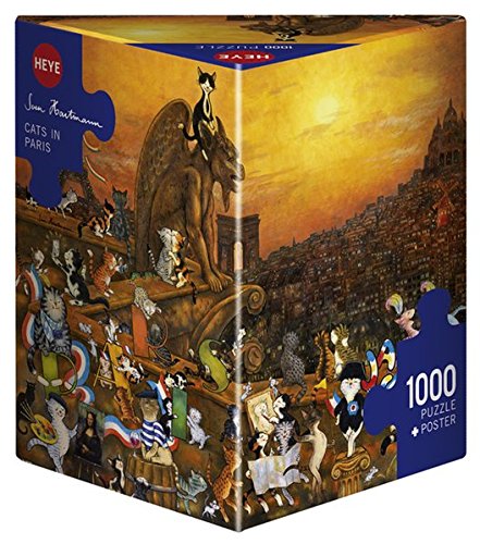 Heye "Cats in Paris/Hartmann" Triangular Puzzles (1000-Piece, Multi-Colour)