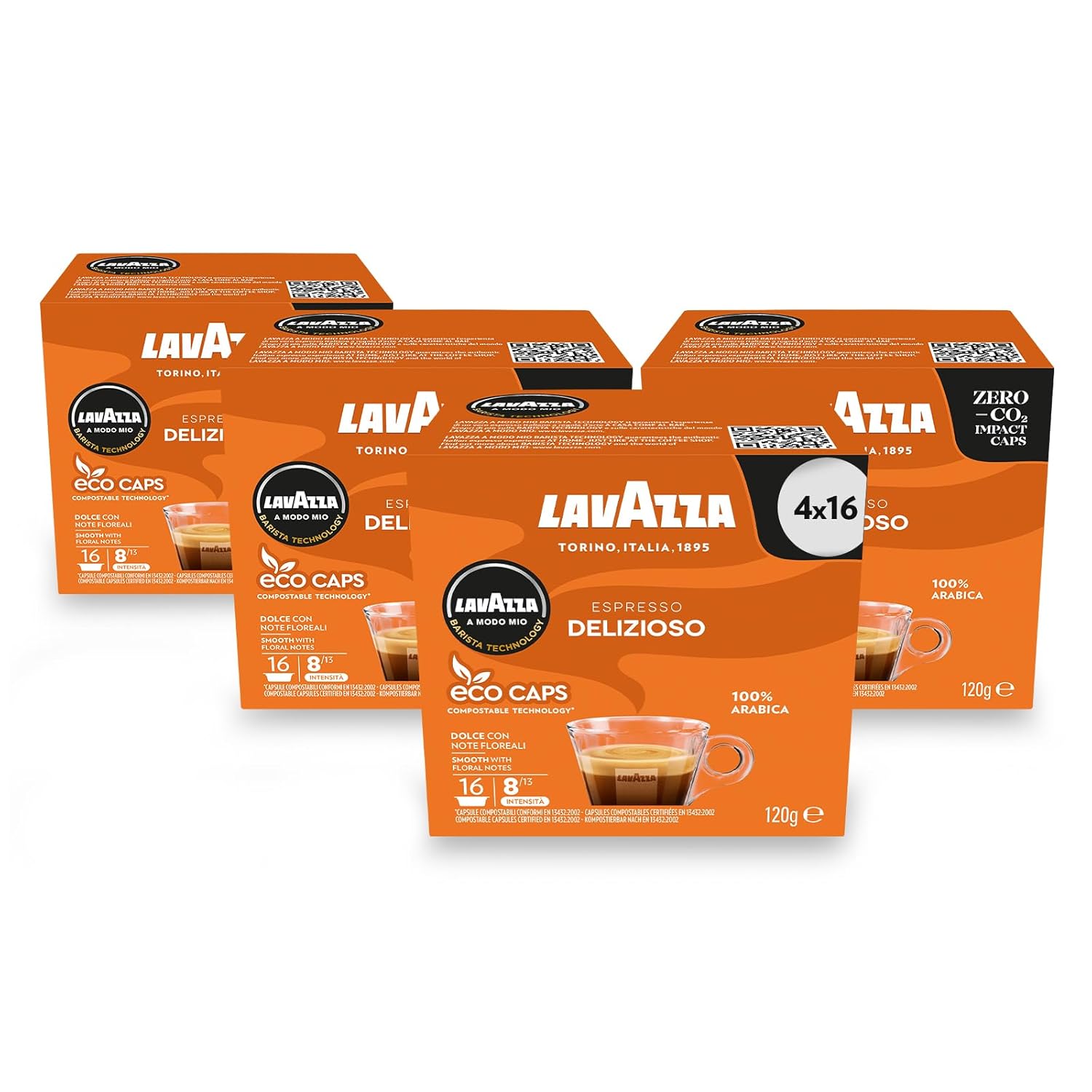 Lavazza A Modo Mio Espresso Delizioso, Coffee, Coffee Capsules, Arabica, 64 Capsules