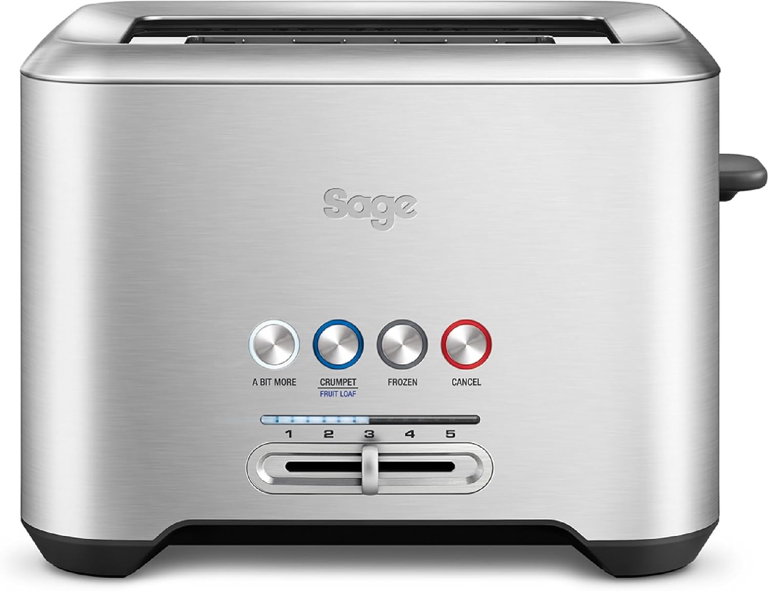 Sage - The \'A Bit More\' Toaster - 2 Slice Toast Slots, Bun Attachment, 4 Settings, Easy Cleaning - Brushed Stainless Steel