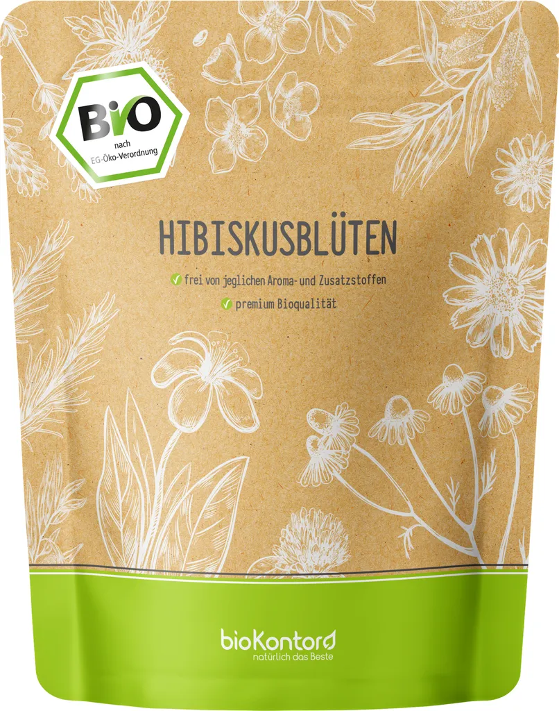 Whole dried hibiscus flowers 250 g | 100% natural from bioKontor, organically grown 250g