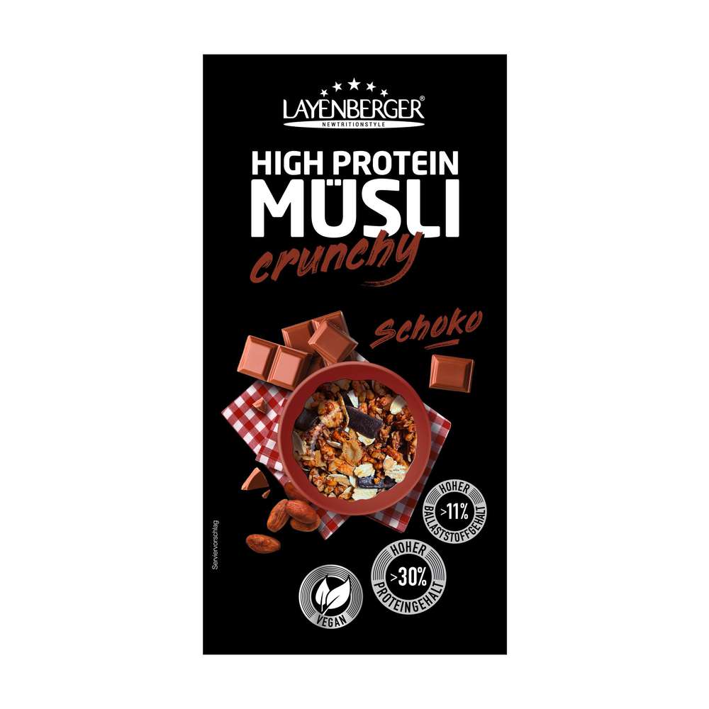 LAYENBERGER High Protein Crunchy Muesli, Chocolate 375g
