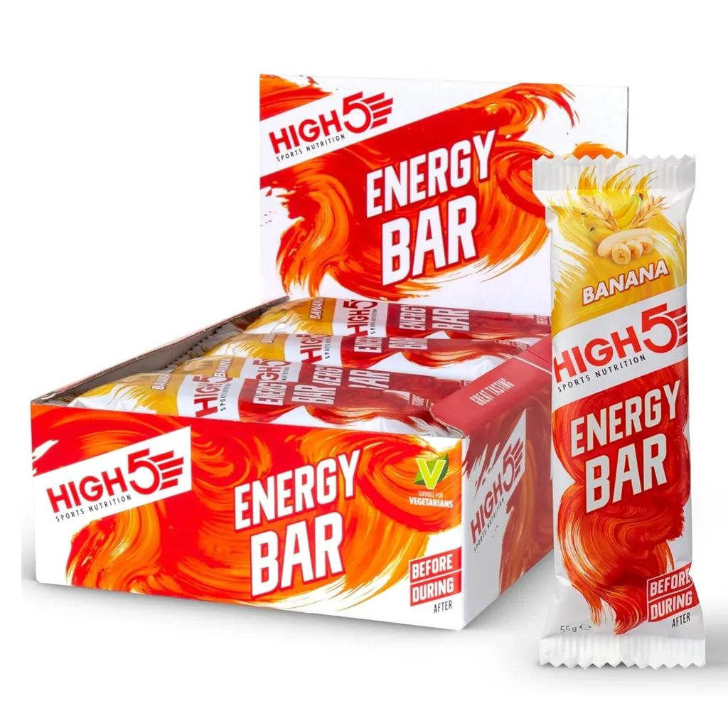 HIGH5 - Energy Bar - Energy bar with banana - 12 x 55g - Soft bar with carbohydrates for long-lasting energy