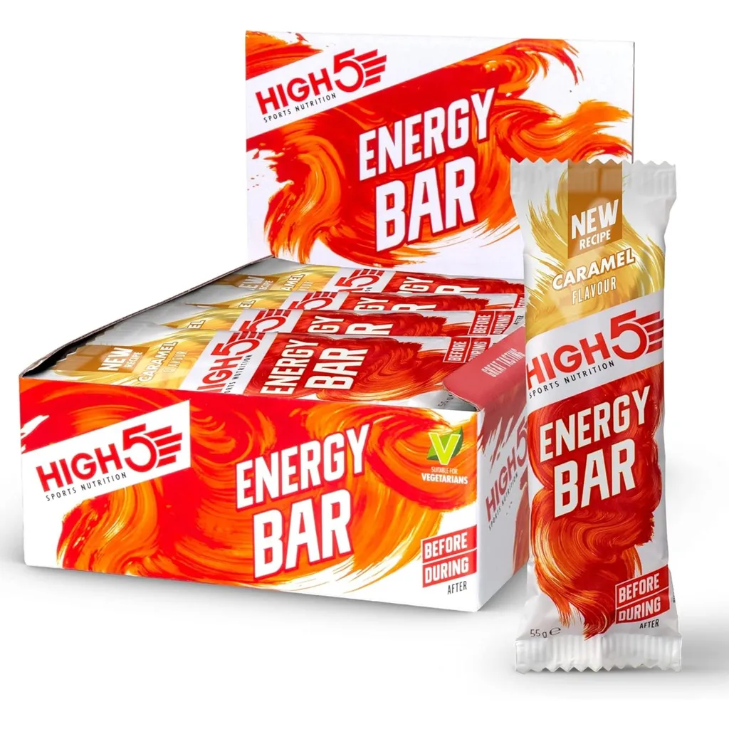 HIGH5 - Energy Bar - Caramel Energy Bar - 12 x 55g - Soft bar with carbohydrates for long-lasting energy